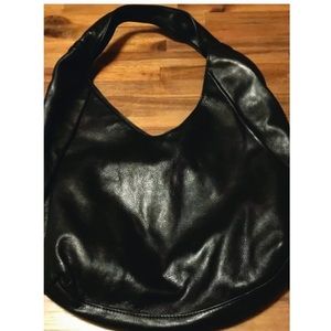 Black leather bag
